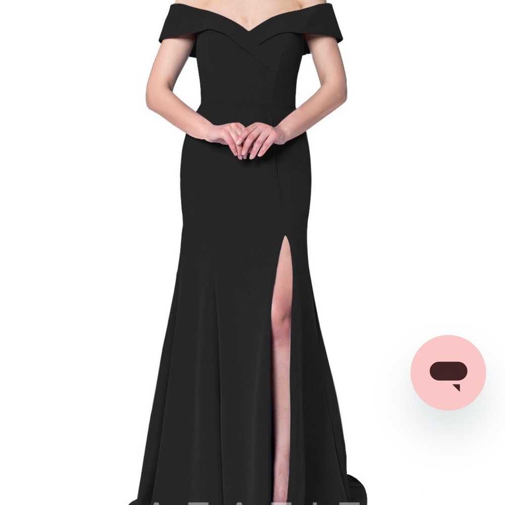 Azazie Alice black bridesmaids dress. Size A10. Brand new. Tags in place